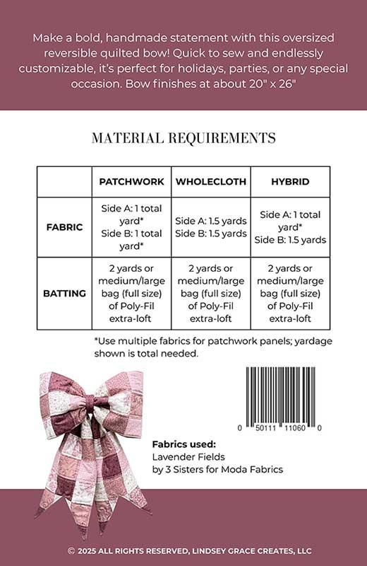 The Big Giant Quilted Bow Pattern