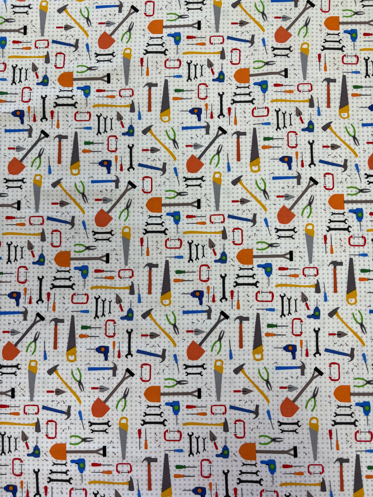 Play Zone Construction Tools Cotton Fabric