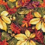 Bountiful Harvest Autumn Fall Leaves Cotton Quilting Fabric by Fabri-Quilt Inc *