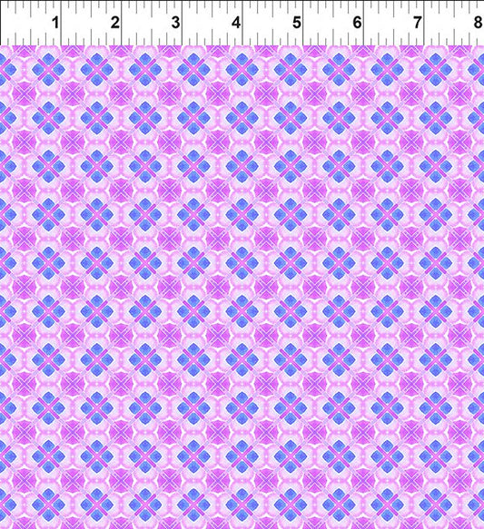 Dragon Friends - Purple Geometric Shapes Cotton Fabric
