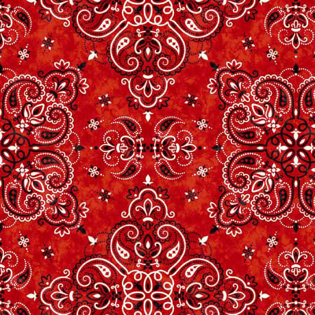 Cowboy Up Bandana Red Fabric *