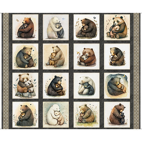 Bear Hugs, pircture Patch Fabric Panel #82