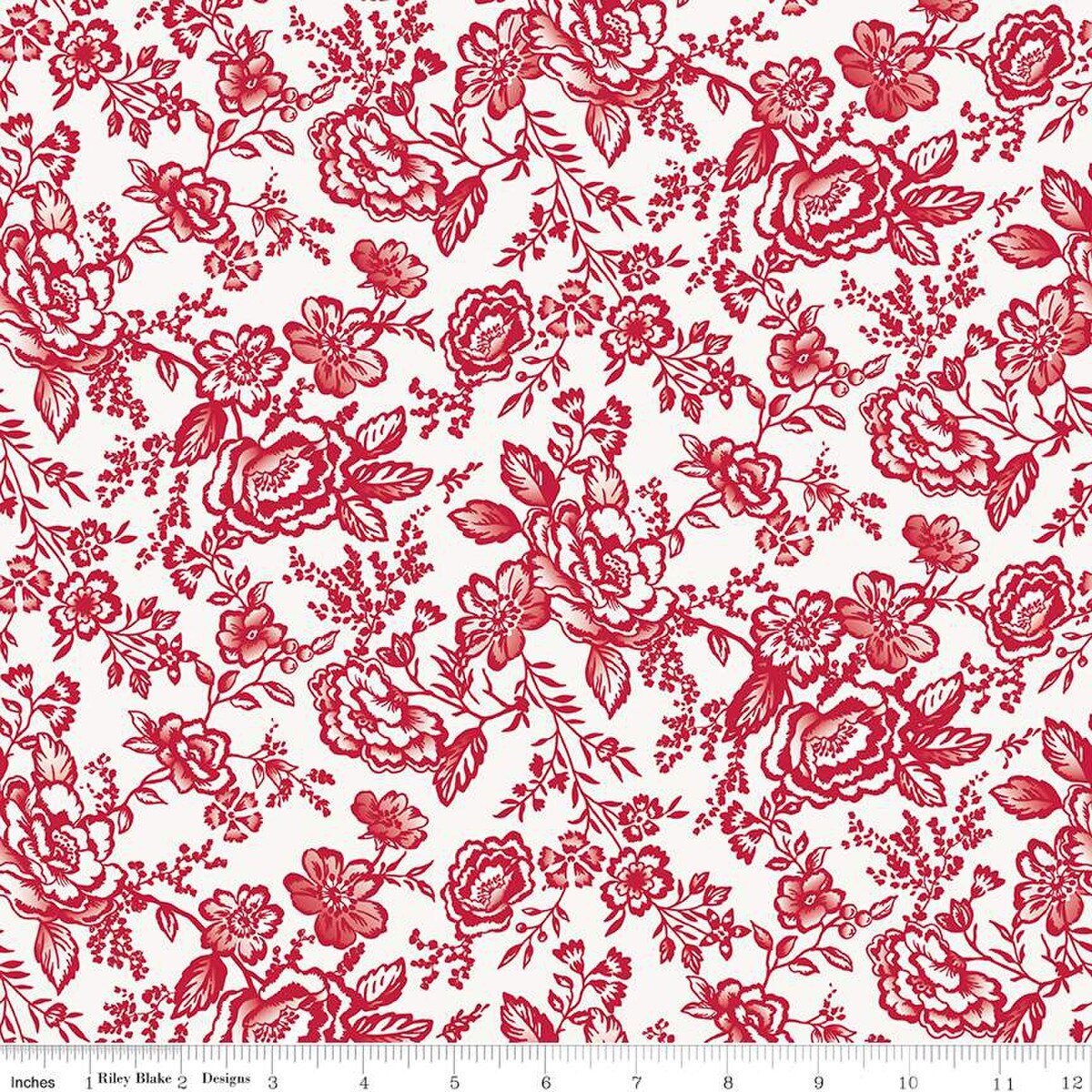 Red Delicious Apple Tart Cloud Floral for Riley Blake *