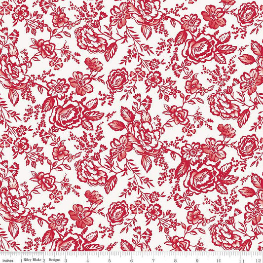Red Delicious Apple Tart Cloud Floral for Riley Blake *