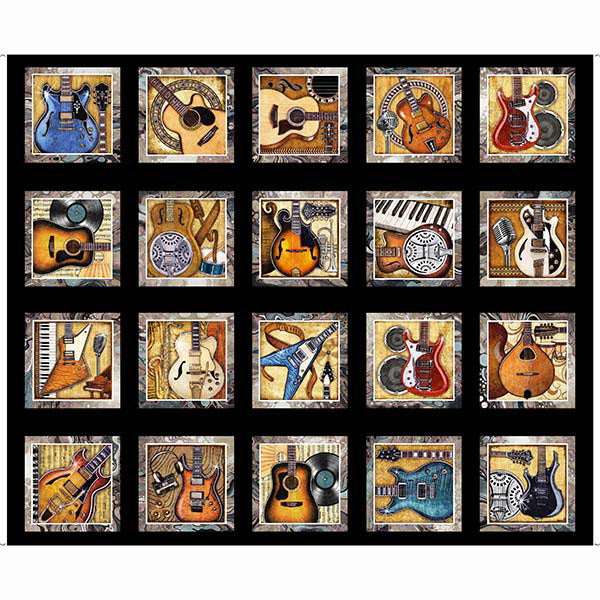 Rock n Roll Fantasy Fabric Block Panel by QT Fabrics