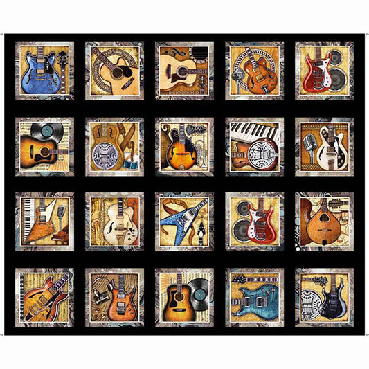 Rock n Roll Fantasy Fabric Block Panel by QT Fabrics