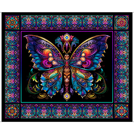 Night Flight Butterfly Fabric Panel