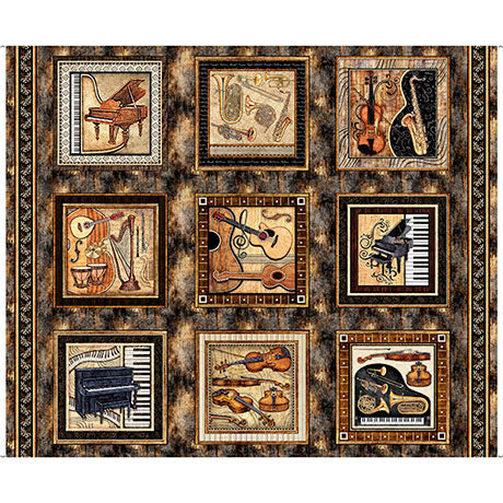 Music Picture Patches Fabric Panel