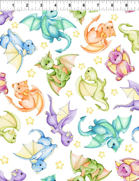Dragon Friends - Baby Dragons Cotton Fabric