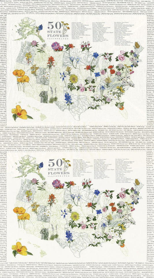 50 states floral panel #31