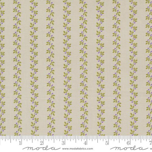 Georgia Stone Grey with Ivy Strip Cotton Fabric