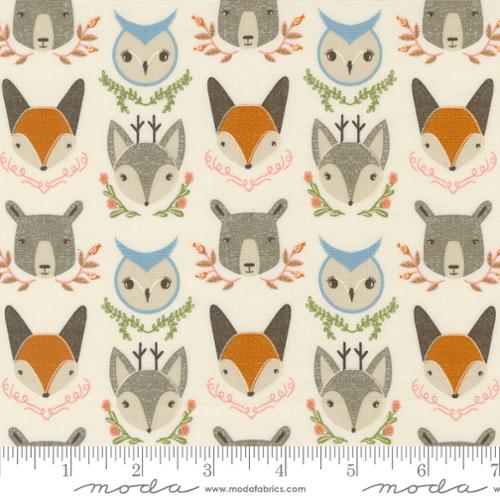 Woodland Wonder Clouds Bobble Head Animals 48392 11 Cotton Fabric by Moda *