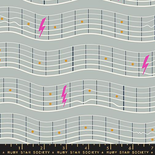 Teddy and the Bears Musical Notes Oyster by Ruby Star for Moda