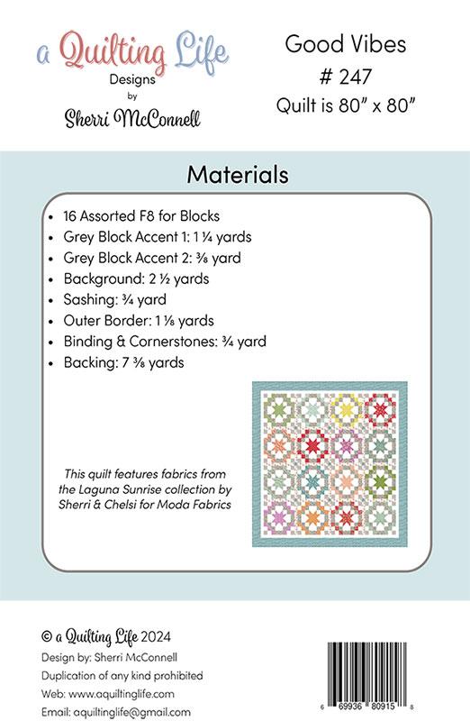 Good Vives A Quilting Life Paper Quilt Pattern, by Sherri McConnell, Design #1