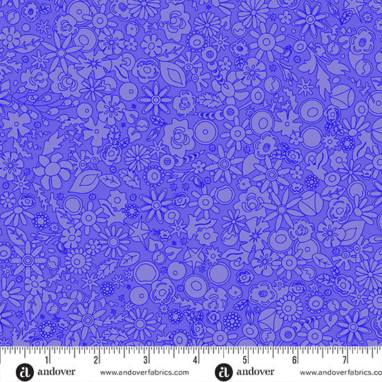 2024 Sun Print Purple Cotton Fabric by Allison Glass for Andover Fabrics