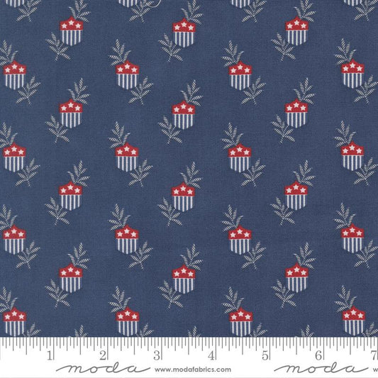 Star Shield Novelty Navy, American Gathering Cotton Fabric
