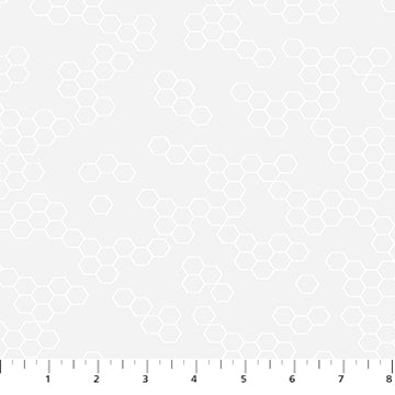 Dovetail White on White, tone on tone Hexies by Figo Fabrics