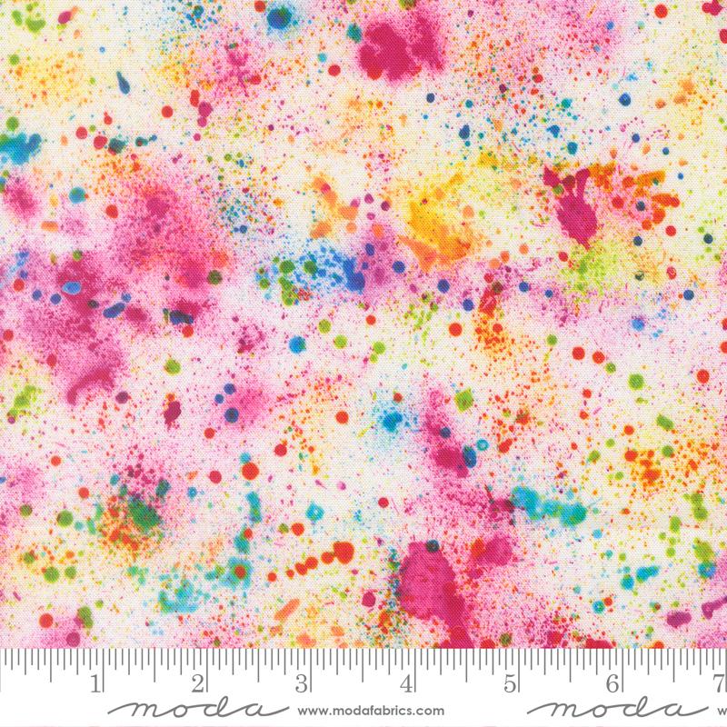 Embraced Echoes Blenders Paint Splatter from the Gradients Gallery Rainbow Cotton Fabric