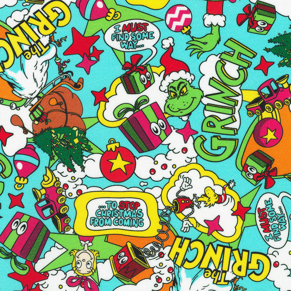 Holiday Grinch Christmas Cotton Fabric