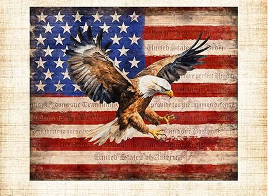Patriot American Eagle Flag Fabric Panel