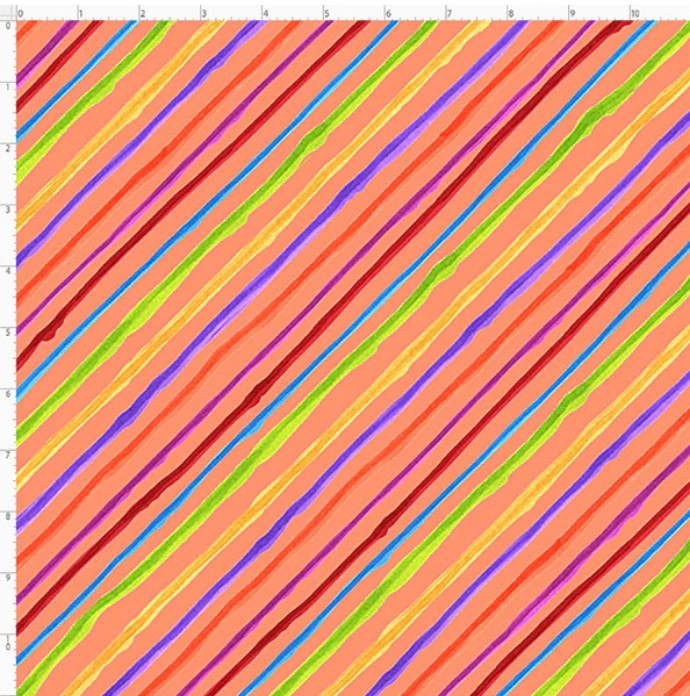 Quirky Orange Bias Stripe Fabric *