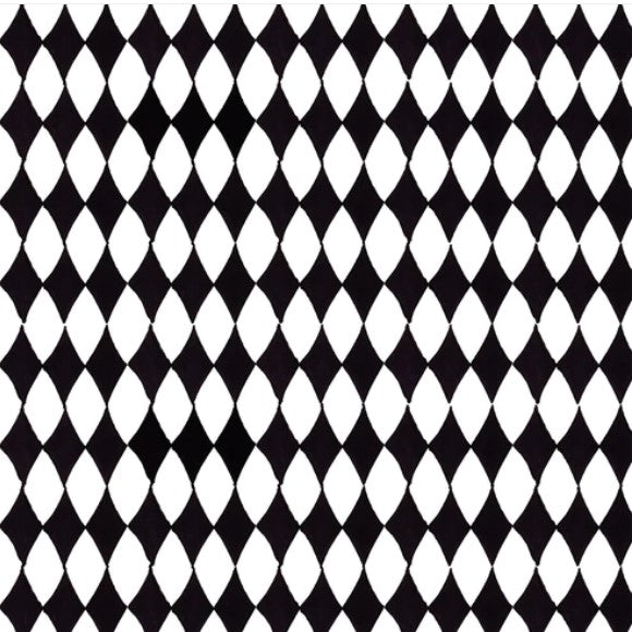 Black and White Diamond Cotton Quilting Fabric *