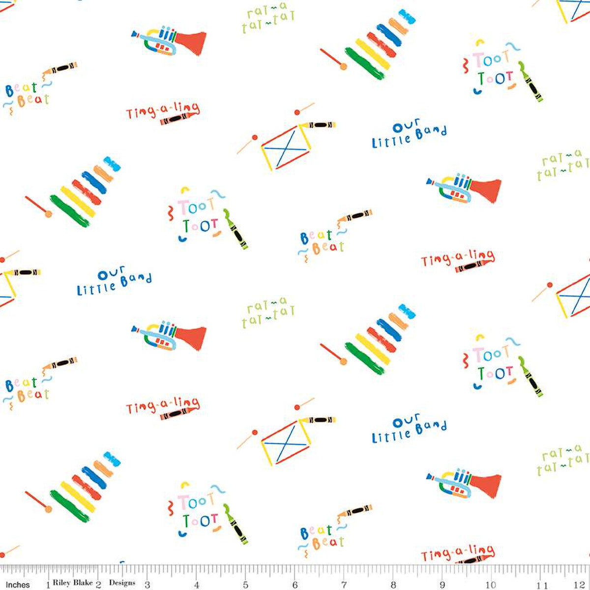 Our Little Band with Text Fabric *