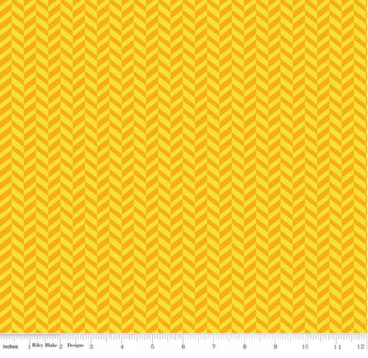 Effervescence Herringbone Gold Cotton Fabric *