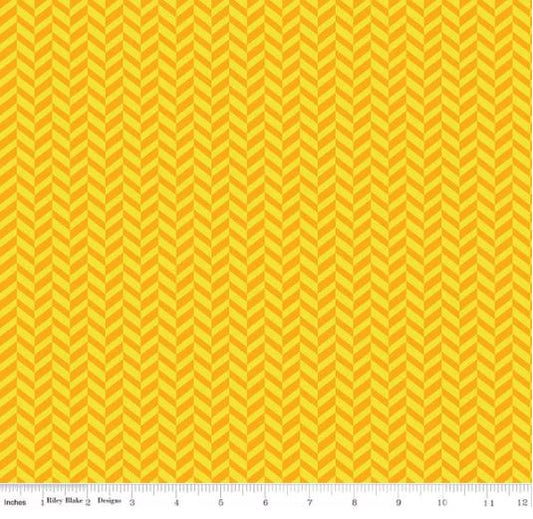 Effervescence Herringbone Gold Cotton Fabric *