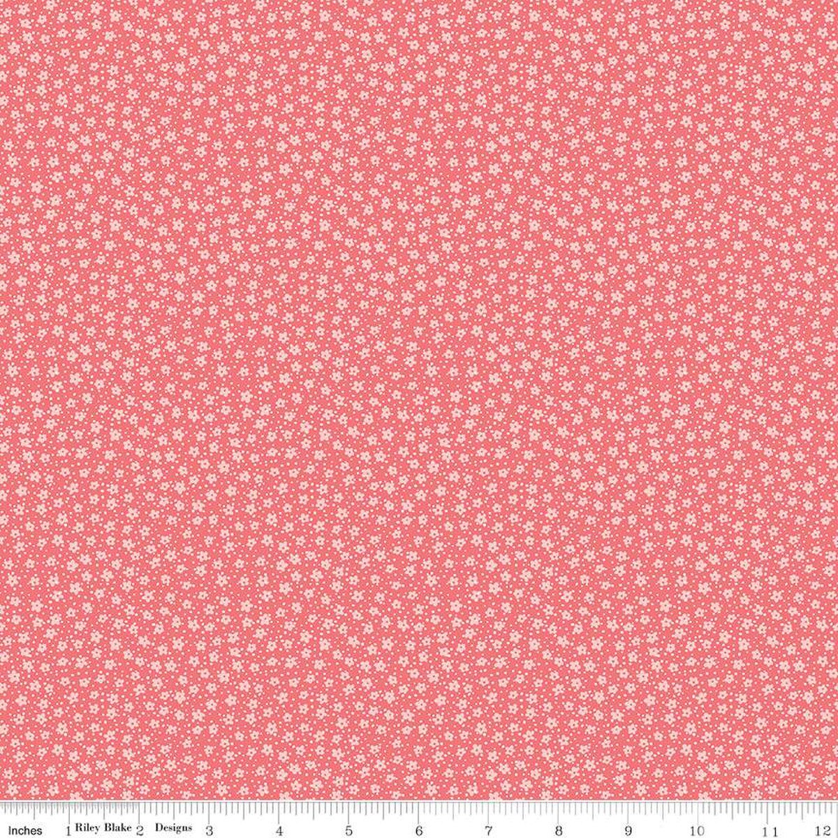Playtime 30's Ditsy Lipstick Red Fabric by Lindsay Wilks for Riley Blake *