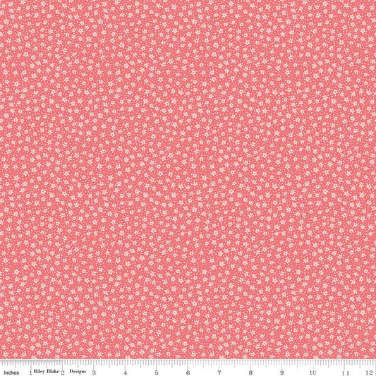 Playtime 30's Ditsy Lipstick Red Fabric by Lindsay Wilks for Riley Blake *