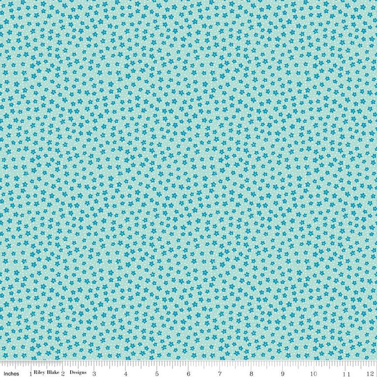 Playtime 30's Ditsy Blue Mist Fabric by Lindsay Wilks for Riley Blake *