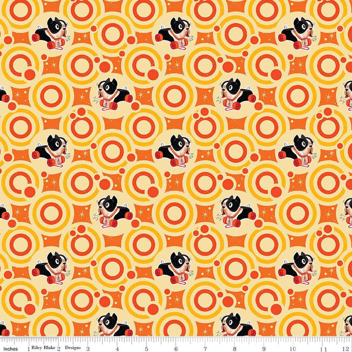 Pop 'n Play Bubble Dots with Dog Pull Toy Orange and Yellow Fisher-Price Toys for Riley Blake