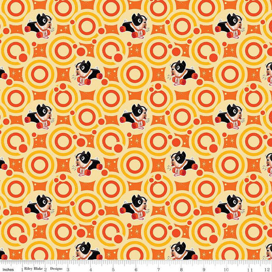Pop 'n Play Bubble Dots with Dog Pull Toy  Orange and Yellow Fisher-Price Toys for Riley Blake