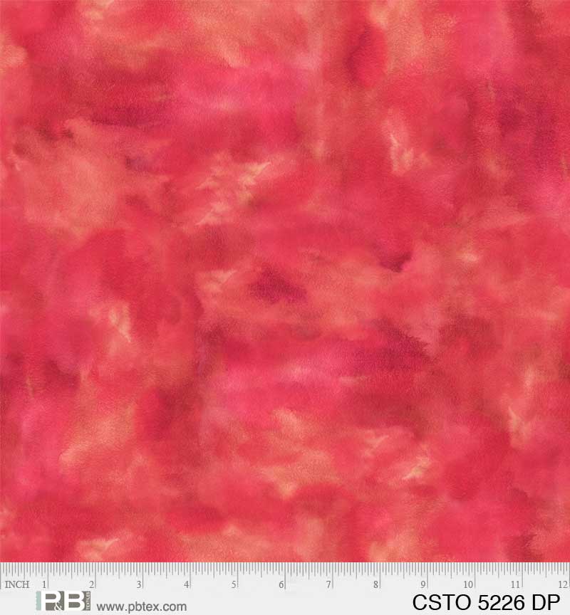 Dark Pink Color Stories Mixed Watercolor Texture Cotton Fabric