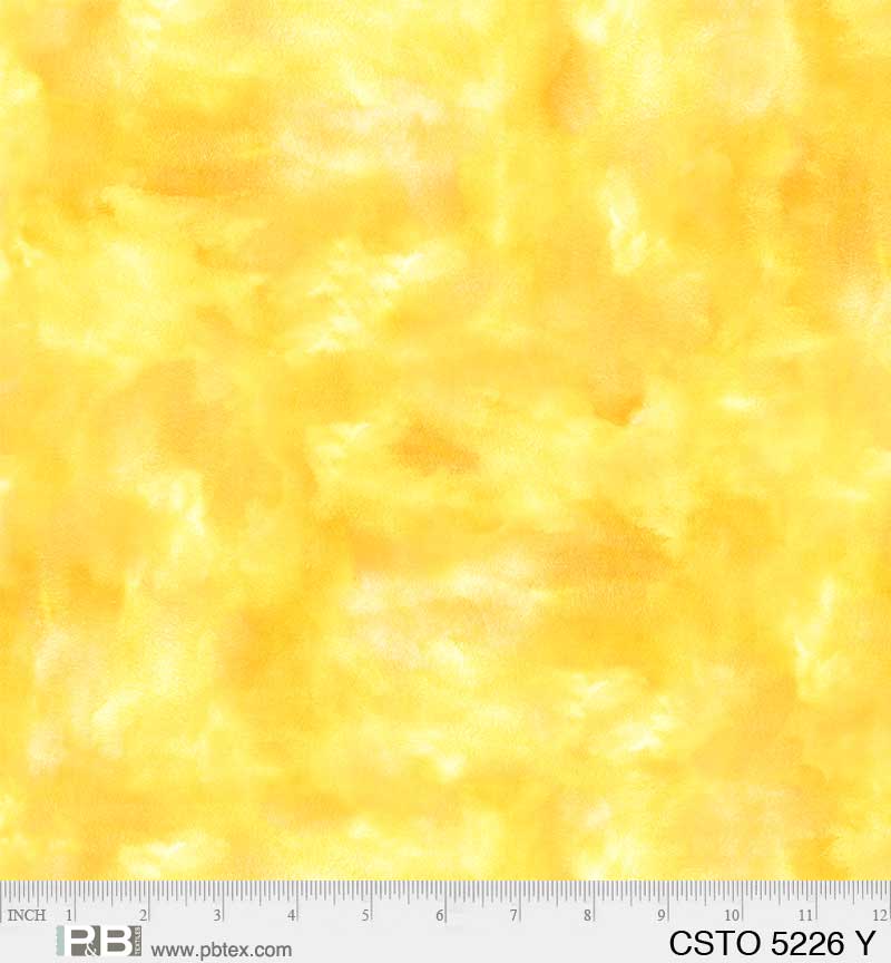 Yellow Color Stories Mixed Watercolor Texture Cotton Fabric