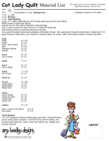 Cat Lady Quilt Quilt Pattern by Amy Bradley