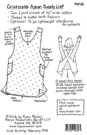 Criss Cross Apron Pattern by Mary Mulari