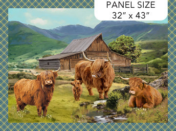 Highland Home Cow Fabric Panel by Northcott