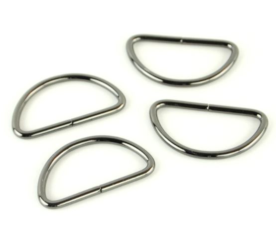 Four D-Rings 1 1/2" Gunmetal