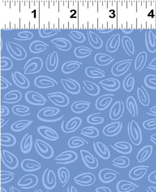 Swirls Denim Cotton Quilting Fabric by Susybee
