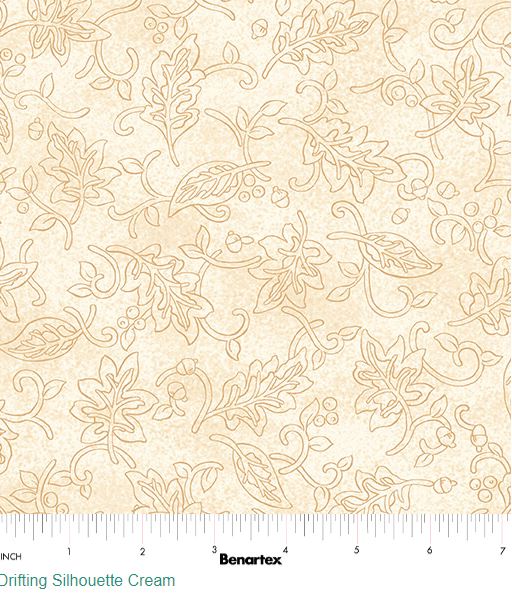 Drifting Silhouette Cream Cotton Fabric