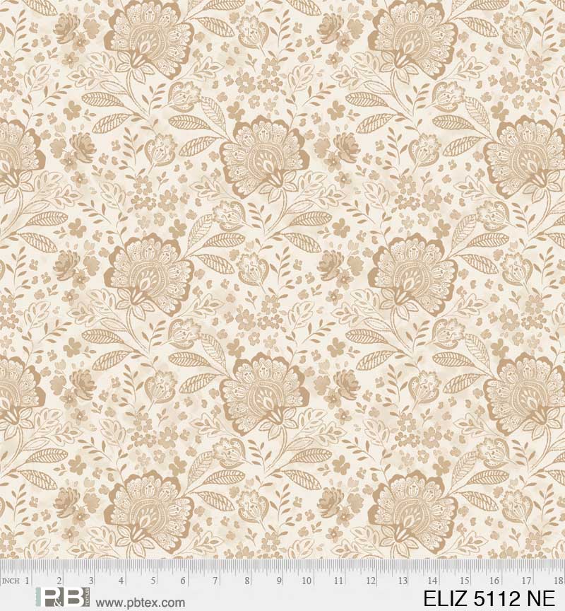 108 Neutral Jacobean Allover Elizabeth Wideback Fabric *