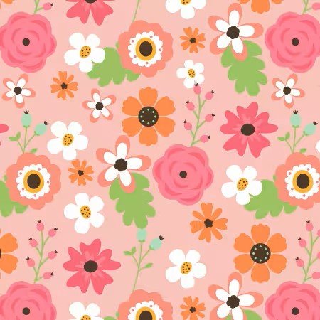Spring Flowers Flannel Fabric