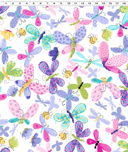 Flutter Butterfly Cotton Quilting Fabric by Susybee