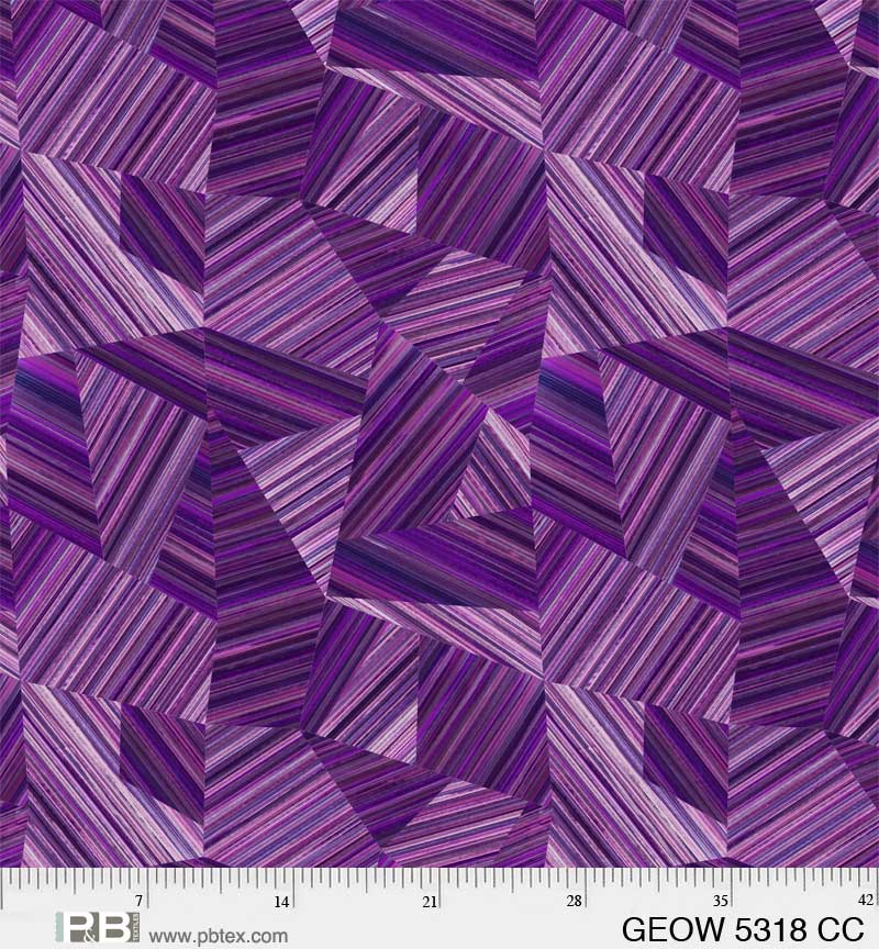 Purple Geode Geometric Elizabeth 108" Wideback Fabric *