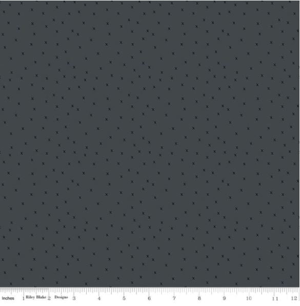 Gingham Farm Charcoal X Quilting Cotton Fabric