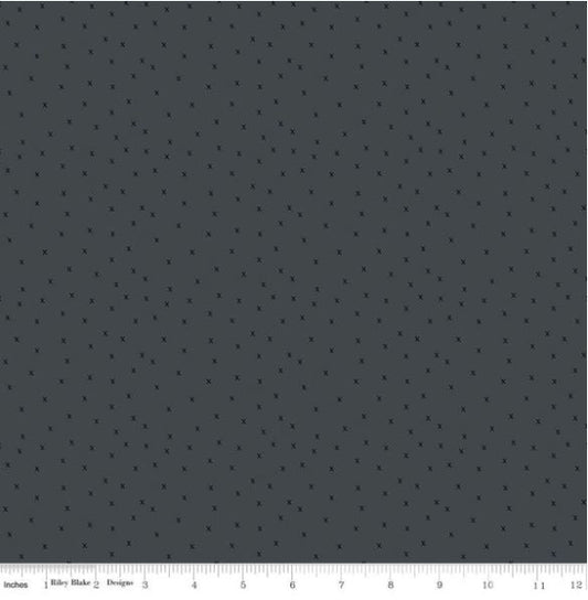 Gingham Farm Charcoal X Quilting Cotton Fabric