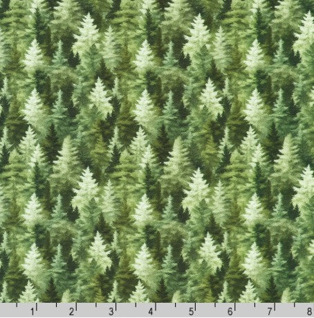 Green Tree Forest Cotton Fabric