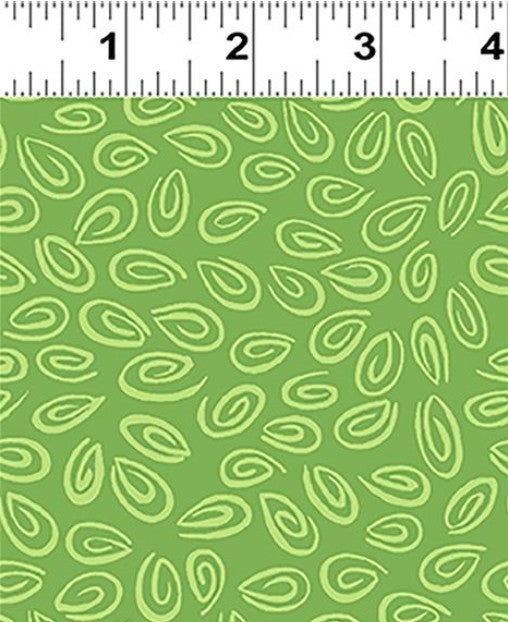 Swirls Green Grass Cotton Quilting Fabric by Susybee